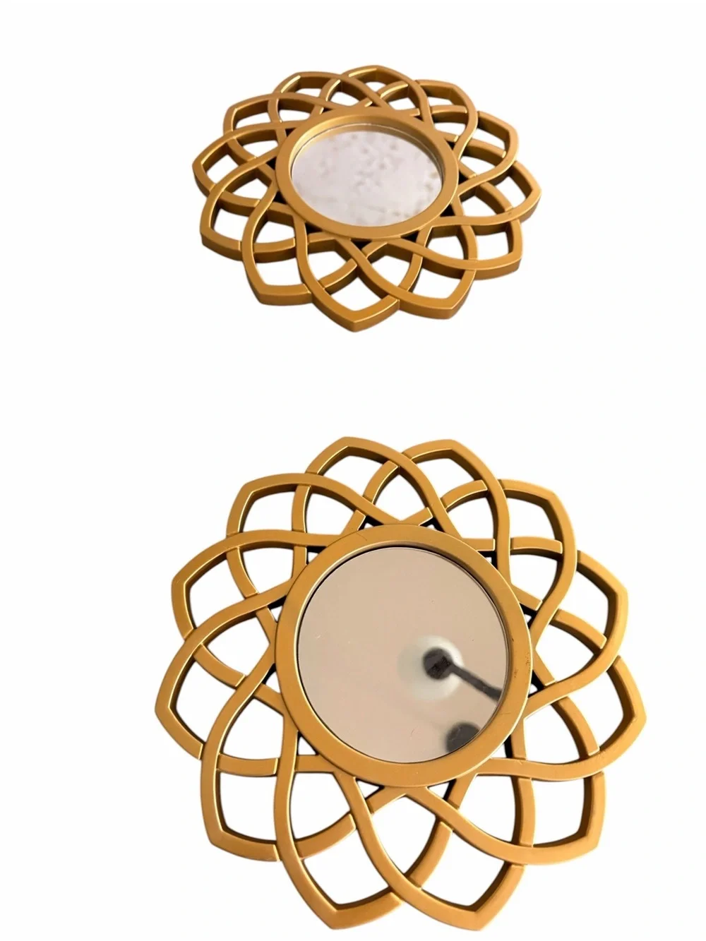 Mainstays Gold Floral Lattice Wall Mirror Set 6 pieces